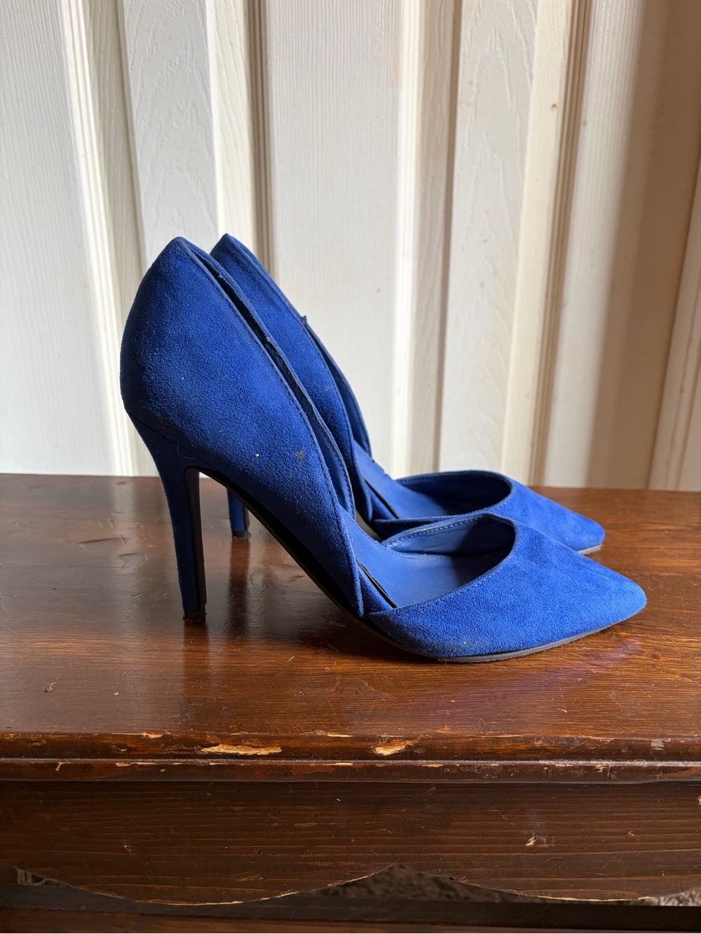 Classic Blue Pointed-Toe Women's Heels